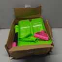 2 Pack Kids Winter Snow Shovel, Detachable Three-Part Rose Red & Green Plastic Kids Snow Shovel, Adjustable 27.5-35 inch with D-Grip Handle, Winter Toys Gifts for Boys Girls Playing (Rose red & Green)