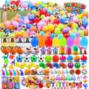 KissFuture 100 PCS Prefilled Easter Eggs with Toys, Easter Eggs Filled for Egg Hunt, Easter Basket Stuffers for Kids, Prefilled Eggs with Toys Inside, Easter Classroom Prize