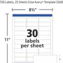 Avery Easy Peel Printable Address Labels with Sure Feed, 1" x 2-5/8" Customizable Stickers, White, 750 Blank Mailing Labels, Great for Mailing, Shipping, and More (5260)