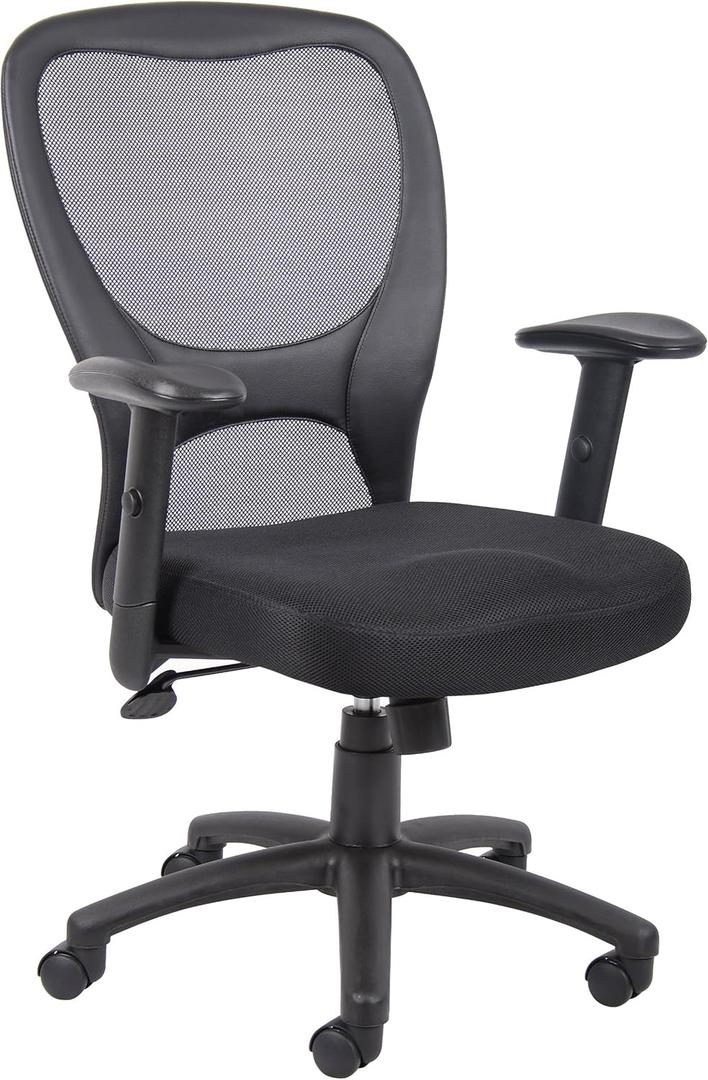 Boss Office Products Budget Mesh Task Chair in Black