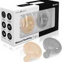 Comfortable Pacifiers 6-18 Months and Pacifiers 0-3 Months - Newborn Essentials Pacii - Soothing Breastfeeding Essentials (2 Pack) (Light Beige and Grey)