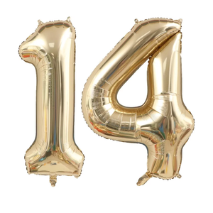 GOER Number 14 Balloons for 14th Birthday Sweet 14 Party Decorations,42 Inch Jumbo Foil Helium 41 Balloons for 41st Birthday Party Decoration 
