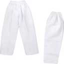 NAMAZU Kids and Adult Karate Pants 7oz Lightweight Student Gi - Elastic Waist Martial Arts Pants, Size 8