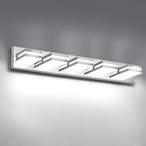 IZORRO LED Modern Bathroom Lights Fixtures(5 - Light,Dimmable,360Rotate),Chrome Acrylic Wall Lighting,Vanity Lights for Bathroom Over Mirror - 6000k 30In No Assembly Required