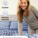 Extra Deep King Sheet Set - 6 Piece Breathable and Cooling Sheets - Hotel Luxury Bedding for Women, Men, Kids & Teens - Easy & Secure Fit - Soft and Wrinkle Free - Extra Deep Pockets - Blue Stripes