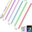 ASOKO 300 Lumens RGB Under Cabinet Led Light Plug in, 6 Pack 12 inch Linkable Under Counter Lights, Music Sync RGB LED Strip Lights with APP & Remote Control, Ambient Lights for Room Decor