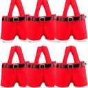 XINZHIDA 6PCS Christmas Gift Bags Candy Bags Santa Pants Style Lovely Treat Bags with Handle for Xmas Wedding New Year Holiday Decor