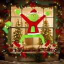 Christmas Decorations, 5.58FT Large Green Christmas Funny Doll with Stocking, Bendable Arms & Legs, Whimsical Elf Plush Decoration for Home, Tree, Wall, Party – Indoor Outdoor Holiday Display