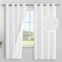 YoungsTex White Linen 100% Blackout Curtains 72 Inch Length for Bedroom, Thermal Insulated Drapes with Grommet Room Darkening Energy Saving for Living Room, 2 Panels, 52 X 72 Inch