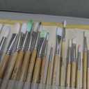 Paint Brushes Set of 24 Pieces Wooden Handles Brushes with Canvas Brush Case, Professional for Oil, Acrylic and Watercolor Painting