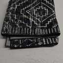 Wonnitar Moroccan 3x5 Rug, Black Washable Small Rug for Bedroom, Non-Slip Geometric Tribal Entry Throw Mat, Boho Farmhouse Rustic Soft Low Pile Area Rug for Bathroom Dining Guest Room (Black,3'x5')