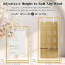Wedding Sign Holder, Adjustable Welcome to Our Wedding Sign Stand W/Design Bundle & Leather Sign Hanging Straps, Heavy Duty Easel Stand for Sign, Wedding Seating Chart Stand, Easel for Display (Gold)