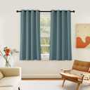 NICETOWN Room Darkening Short Curtain 54 inches Long for Living Room, Grommet Sound Reducing Thermal Insulated Curtains for Bedroom Nursery Window, 46W x 54L, 1 Piece, Greyish Blue