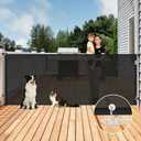 48" Extra Tall Retractable Baby Gates 150" Extra Wide Retractable Dog Gate - No Jumping Over, Indoor Retractable Pet Gate Extra Tall Dog Gate for The House, Outdoor Long Baby Gate Tall Cat Gate, Black