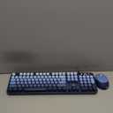 Nowlike Wireless Keyboard and Mouse Combo, Retro Typewriter Keyboard with Round Keycaps, Full-Size Ergonomic, Blue, Ideal for Windows PC, Home, Office, and College, Wireless Keyboard Mouse Combo