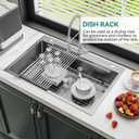 YITAHOME Drop In Kitchen Sink Workstation 33in, 33" x 22" x 10"