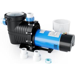 FOTING In/Above Ground Pool Pump, Self Primming (Dual Speed, 2HP, 3170/7000GPH, 115V) 1.5" & 2" NPT Inlet Connectors