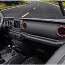 4 PCS Air Conditioning Outlet Trim Cover Aluminum Alloy AC Vent Decoration Ring Center Console Dashboard Interior Accessories Compatible with Wrangler JL 2018-2023 Gladiator JT 2020-2023 (Red)