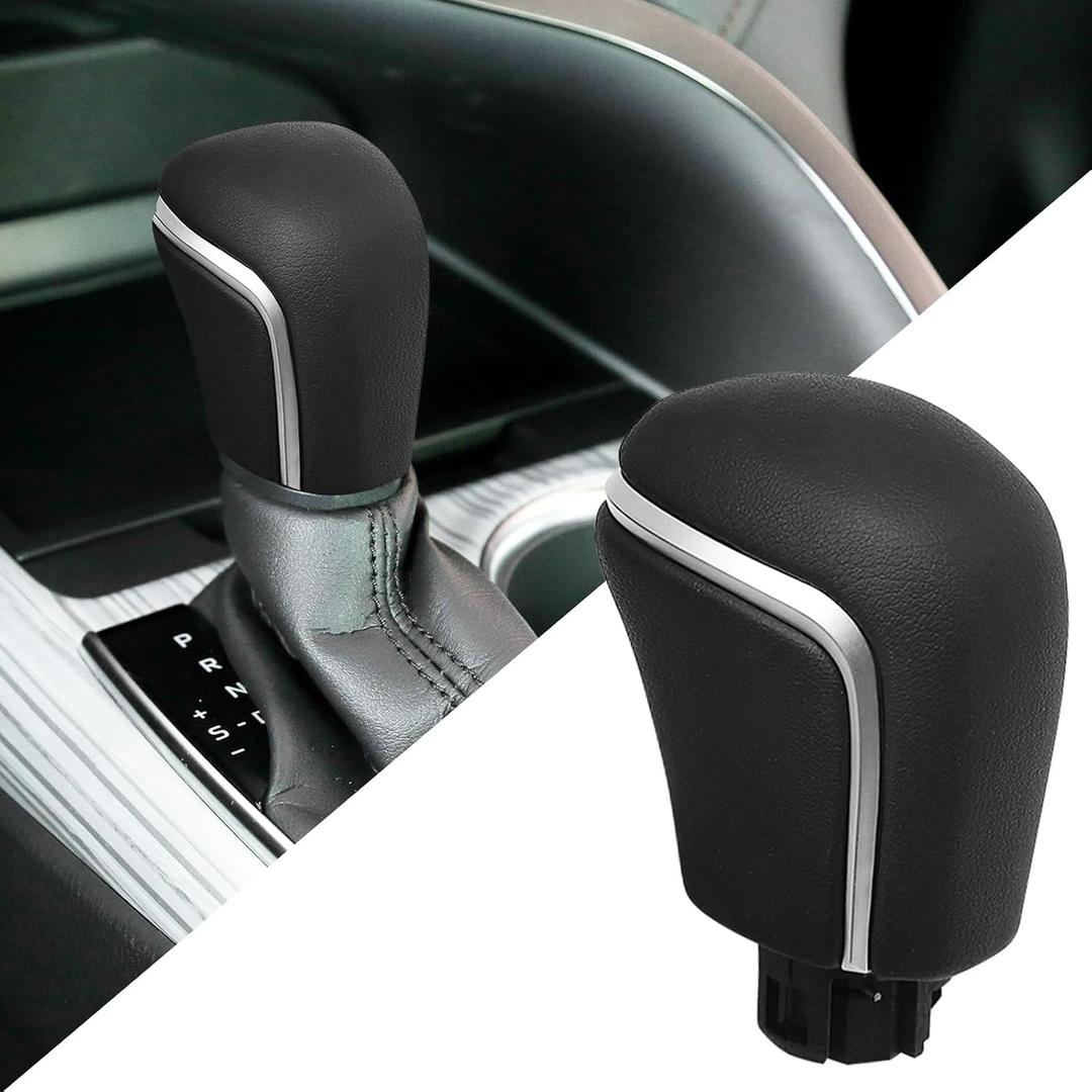 QianBao Gear Shift Knob Head Cover Compatible with Toyota Camry 2018-2024 Corolla 2018-2023 Avalon 2019-2023 CHR 2022-2023 Automotive Shift Lever Car Interior Accessories Black Silver ﻿