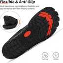 Barefoot Shoes for Men and Women | Wide Toe Box & Zero-Drop Sole for Natural Movement | Minimalist Trail Running, Hiking & Water Sports Shoes | Flexible, Lightweight & Non-Slip (12.5 Women/11 Men, Color_black)