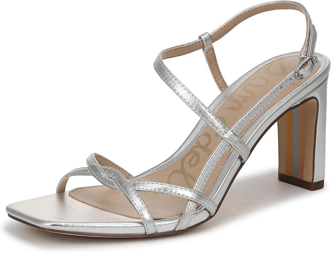 Sam Edelman Women's Elissa Heeled Sandal Soft Silver 8.5 M