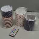 Retisee 3 Pcs Patriotic American Flag Flameless Candles 4th of July Battery Operated Candles Independence Day Flickering LED Pillar Candles for Memorial Day Decor with Remote Control (Stylish Style)
