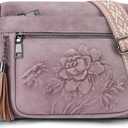 Crossbody Bags for Women Trendy, Vegan Leather Crossbody Purses Travel Shoulder Handbags Embossed Design