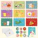 36 Pack Valentines Day Cards for Kids School, Gold Foil 4.7x3.2in Cute Classroom Cards with Envelopes & Stickers, 9 Fun Designs for School Exchange, Perfect for Kids, Friends, and Valentines Day Parties