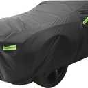 Waterproof Car Cover, 
Windproof Rain Sun Protection Outdoor Covers with Zipper Black