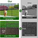 Decorative Garden Fence with Gate, 5 Panels - 32 in (H) x 11.8 ft (L) No Dig Dog Fence Outdoor for Yard, Rustproof Tall Garden Fencecing Panels, Animal Barrier Suitable for Yard Border, Patio