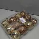 12 PCS Large Christmas Ball Ornaments Set for Tree, Shatterproof Xmas Tree Decorations Balls, Assorted Design Plastic Ornaments for Holiday Wedding Party, Big Brone Christmas Balls (Vintage Bronze)