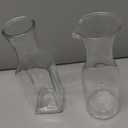 2 Pack 2 Liter/68 oz Square Glass Pitcher with Lid, Classic Stripes Water Pitchers with Handle for Fridge, Large Jug for Iced Tea, Coffee, Borosilicate Glass Carafe for Hot/Cold Brew Drink, Gold