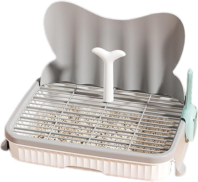 Dog Toilet Detachable Leakproof pet Potty with Simulated Urinary catheterNon-Slip Grille Small and Medium-Sized Dog Urine pad Training Tool Waterproof pp Material Fast Cleaning (Gray)