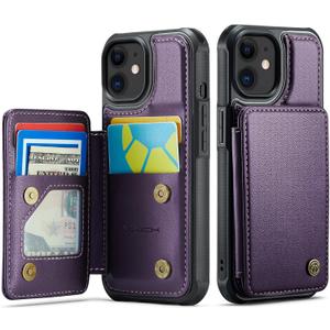Vinich for iPhone 11 Wallet Case with Card Holder, RFID Blocking Credit Slots Kickstand Shockproof Phone Cover for Women Men, Purple