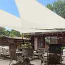 LOVE STORY 16' x 16' x22' Right Triangle Sun Shade Sail Sunshade Sail UV Block for Patio Garden, Cream