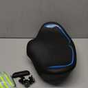 Noseless Oversized Bike Seat for Men Women Comfort, Extra Wide Padded Bicycle Seat Cushion, Large Comfortable Bike Saddle for Peloton, Stationary Exercise Bike, Beach Cruiser, City Bike, Ebike (C1, Blue)