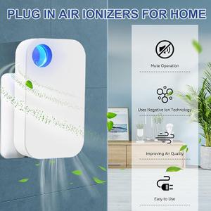 KLVEU Ion Air purifiers Plug in Air Ionizers for Home Portable and Quiet Ionic Air Purifiers for Bedroom Toilet Office Kitchen and Pets
