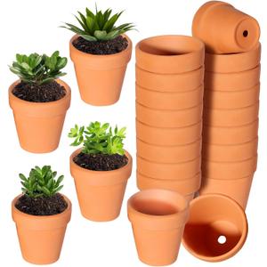 TKSCUSR 22Pcs 3 Inch Terracotta Pots, Clay Flower Pots Cactus DIY Flower Pots with Drainage Hole,Great for Plants Garden Windowsill Indoor & Outdoor Wedding Favors Gifts