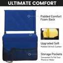 Sheenive Stadium Seats for Bleachers with Back Support, Bleacher Seats with Backs and Cushion Wide, Padded Portable Folding Comfort Stadium Chair with Shoulder Strap, Perfect for Sports Events, Blue
