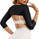 RDSINAE Arm faja Women Slimming Sleeves Lipo Post Surgery Compression Arm Sleeves Posture Corrector Tops Shapewear, 3X-Large, Black