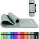 MSPORTS Yoga Mat Premium Non Slip Thick Extra Comfortable Exercise Mat for Home Workouts, Pilates, Stretching & Gym Cushioned NBR Foam, Gym Mat with Strap, for Women & Men
