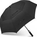 Golf Umbrella Large 51/56/62/68 In, Big Golf Umbrellas Windproof for Rain Heavy Duty Double Canopy, Suitable for Push Cart (Black)