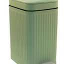 Feisco Small Trash Can with Lid,Small Bathroom Trash Can with Foot Pedal and Press Type Lid,Slim Step-On Trash Bin Wastebasket Garbage Can for Kitchen,Bathroom Office, Bedroom (Green, 1.8 Gallon)