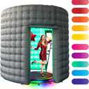 360 Photo Booth Background Wall 118inch/148 inch/158inch Customize Logo Adjustable in 10 Colors Suitable for 360 Photo Booth Machines/Show Parties/Wedding Photography (Two Door 9.84FT)