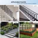 U-Shaped Staircase Handrail, Wrought Iron Indoor Outdoor Non-Slip Guardrail, Black Sturdy Step Railing for Porch, Loft, Steps, Garden, Corridor, Easy Installation
