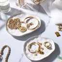 AISBUGUR Jewelry Dish Set of 2, Large Jewelry Tray for More Jewelry Ring Dish Jewelry Bowl with Beautiful Package and Greeting Card Perfect for Birthday Gifts for Women