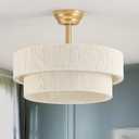 Boho Ceiling Fan with Light Caged Fandelier Rattan Chandelier Fan, Medium