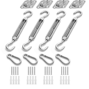 HOMPER Awning Attachment Set, Heavy Duty Sun Shade Sail Stainless Steel Hardware Kit for Garden Triangle and Square, Rectangle, Fixing Accessories (NO PAD EYES)