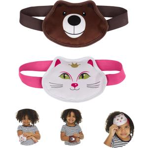 FOMI Kids Hot Cold Gel Ice Packs | 2 Pack | Multi-Use Fun Animal Designed Wrap for Head, Eyes, Elbow, Wrist, Ankle, Knee | Pain Relief for Children Boo Boos, Fever, Sinus, Headache | Reusable