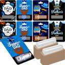 Frienda 48 Sets Fathers Day Money Holder Ornaments for Cash Money Card Funny Fathers Money Holders Appreciation Gift Fathers Cash Holder with Plastic Cover and Adhesive